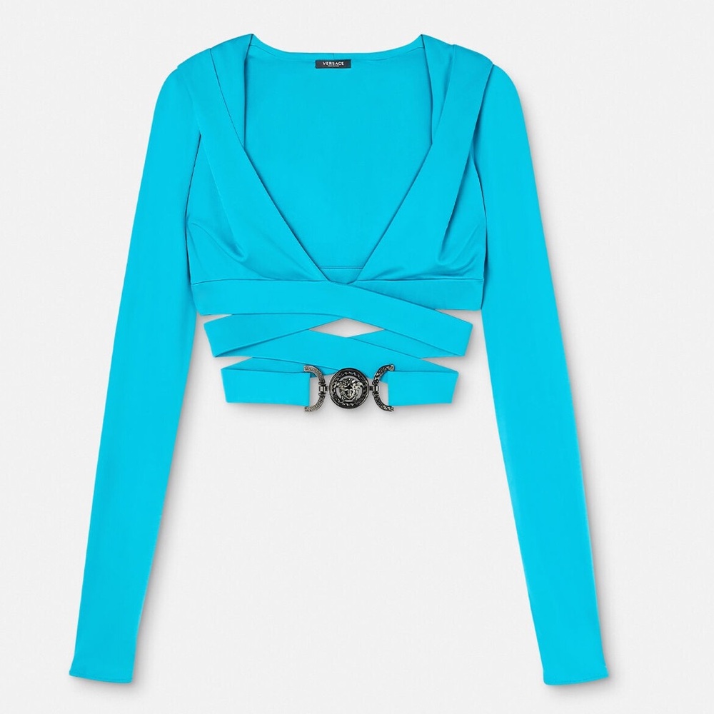 Versace Medusa Biggie Crop Hoodie Top IT48 NWT